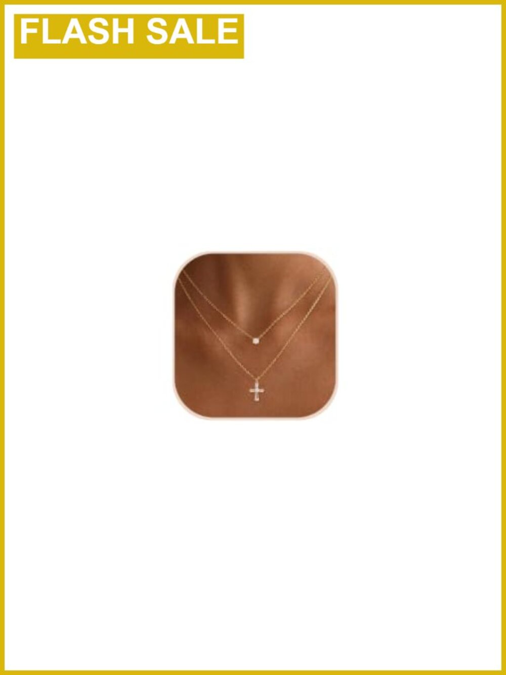 Dainty 14k Gold Plated Cross Pendant Necklace